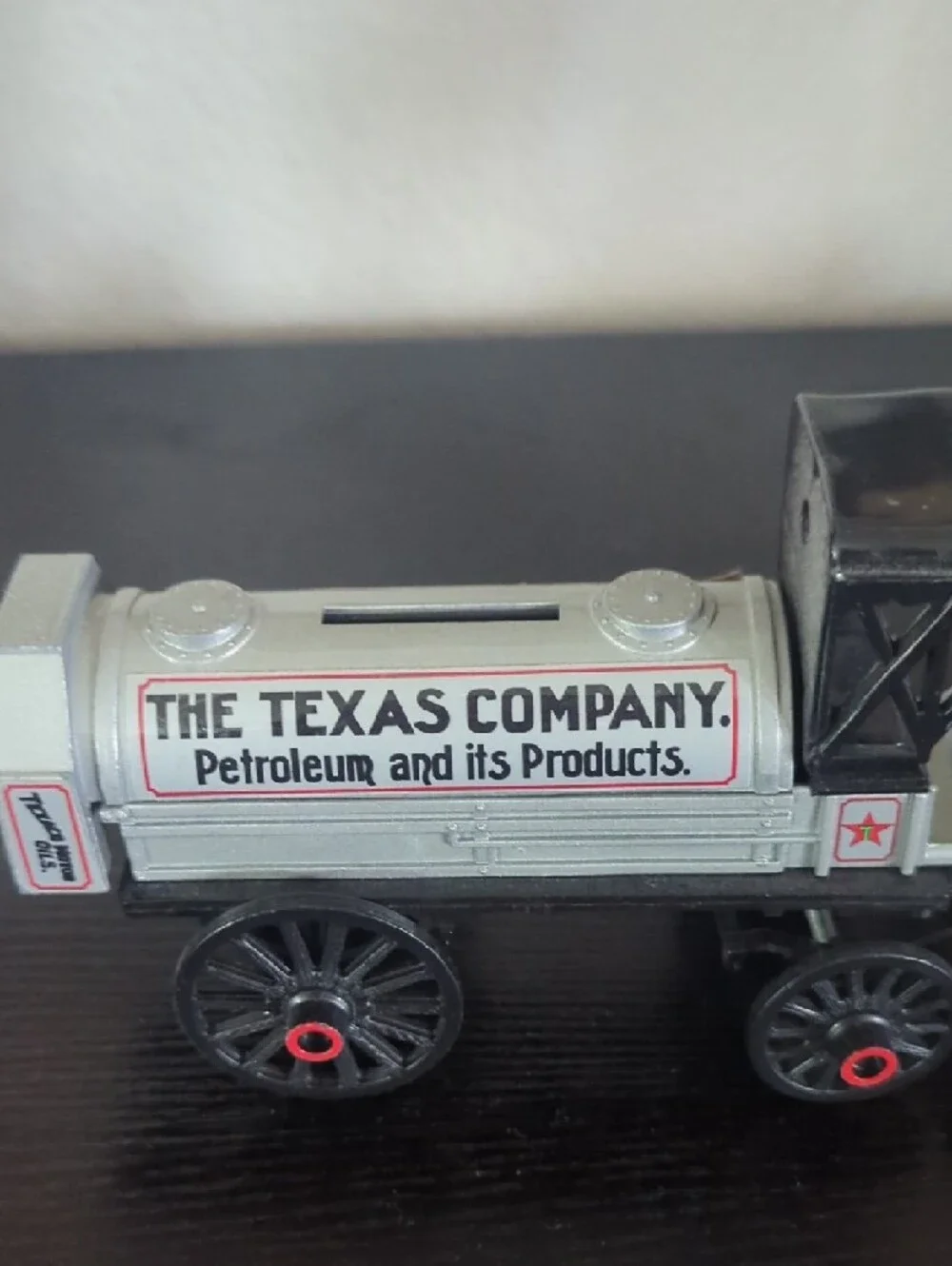 Vintage The Texas Company Petroleum Tank With Horse And Buggy Piggy Bank